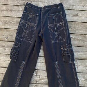 Vintage Y2K R2 Randy Multi Pocket Cargo Pants Size 36 Black